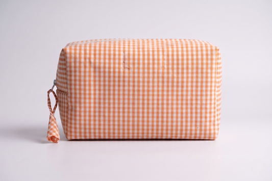 ORANGE GINGHAM POUCH